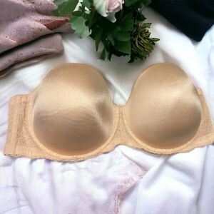 DEESE, Strapless underwire lace trim Bra pink 46G